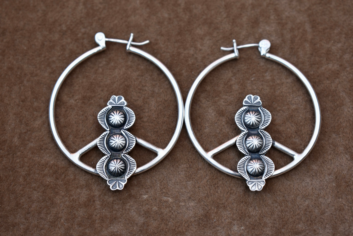 Blooming Flower Stamped Hoops
