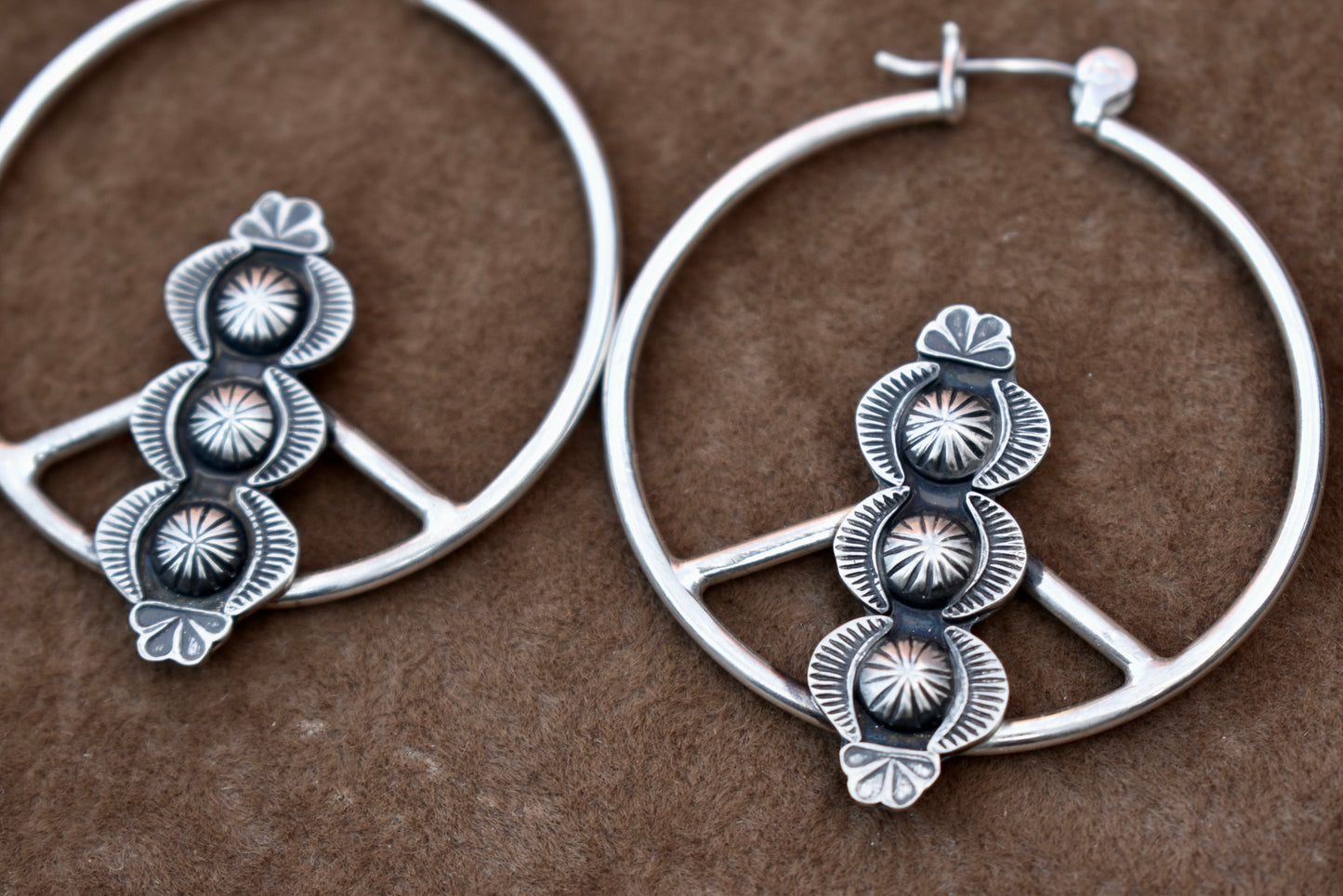 Blooming Flower Stamped Hoops