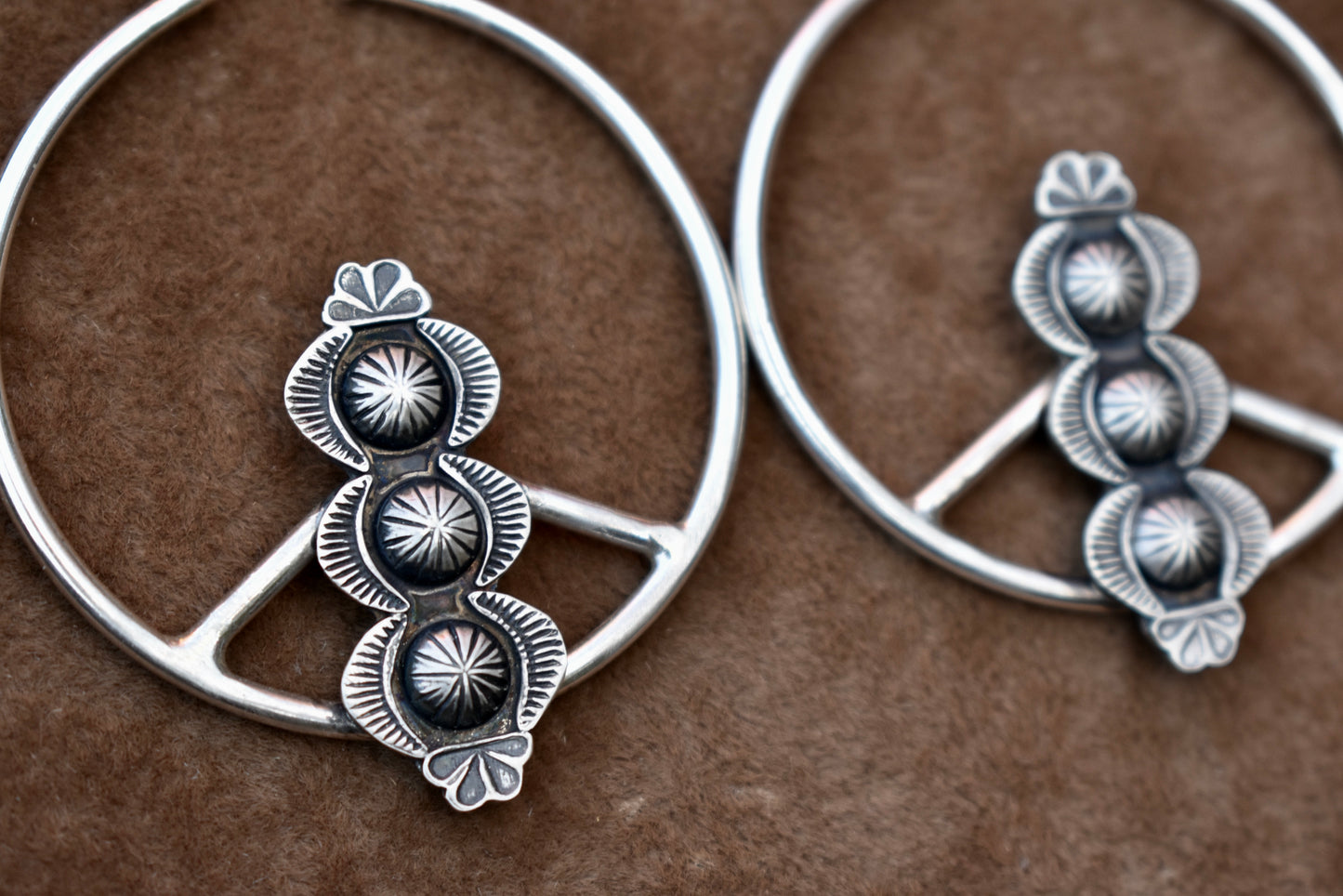 Blooming Flower Stamped Hoops