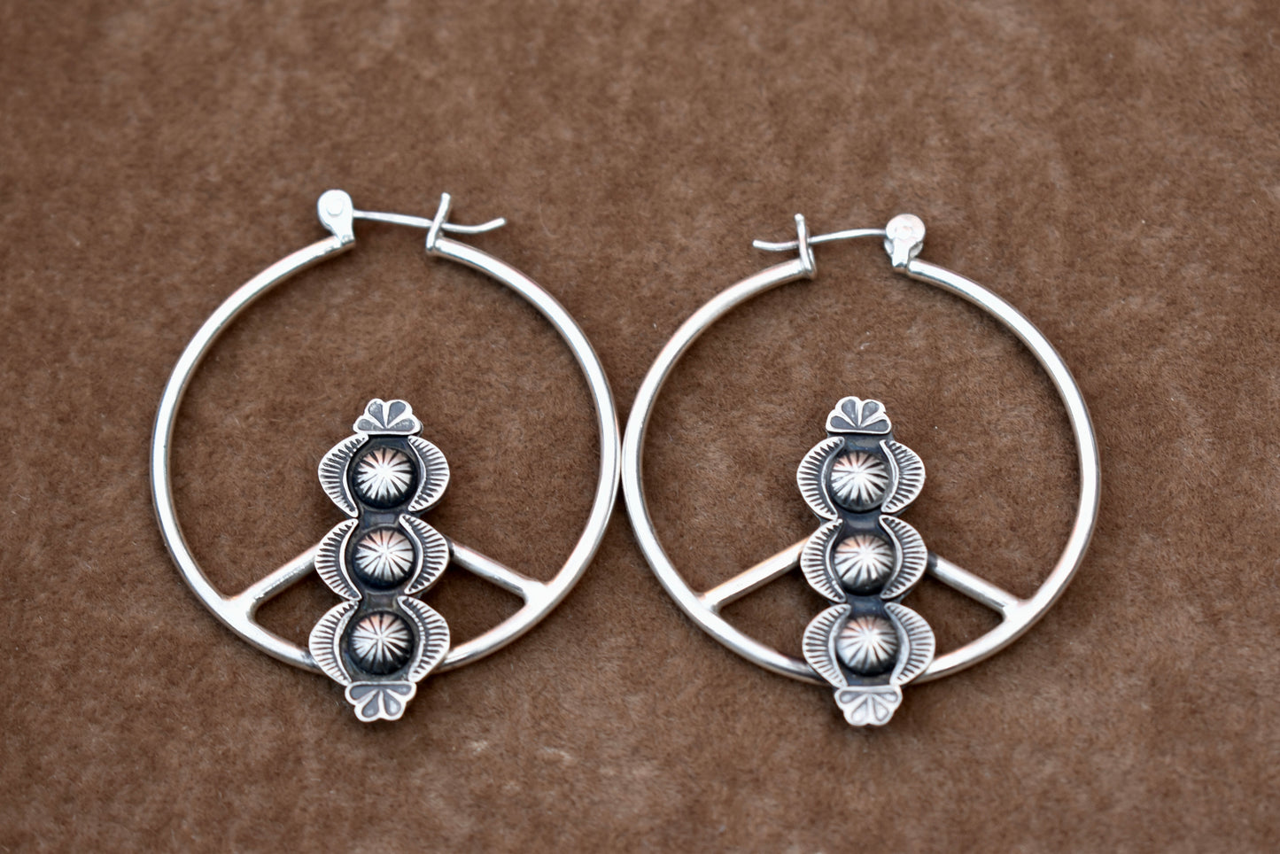 Blooming Flower Stamped Hoops