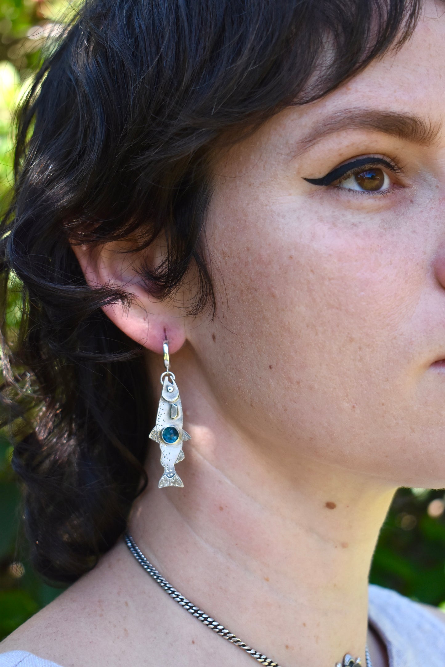 MTO Salmon Earrings with Kyanite
