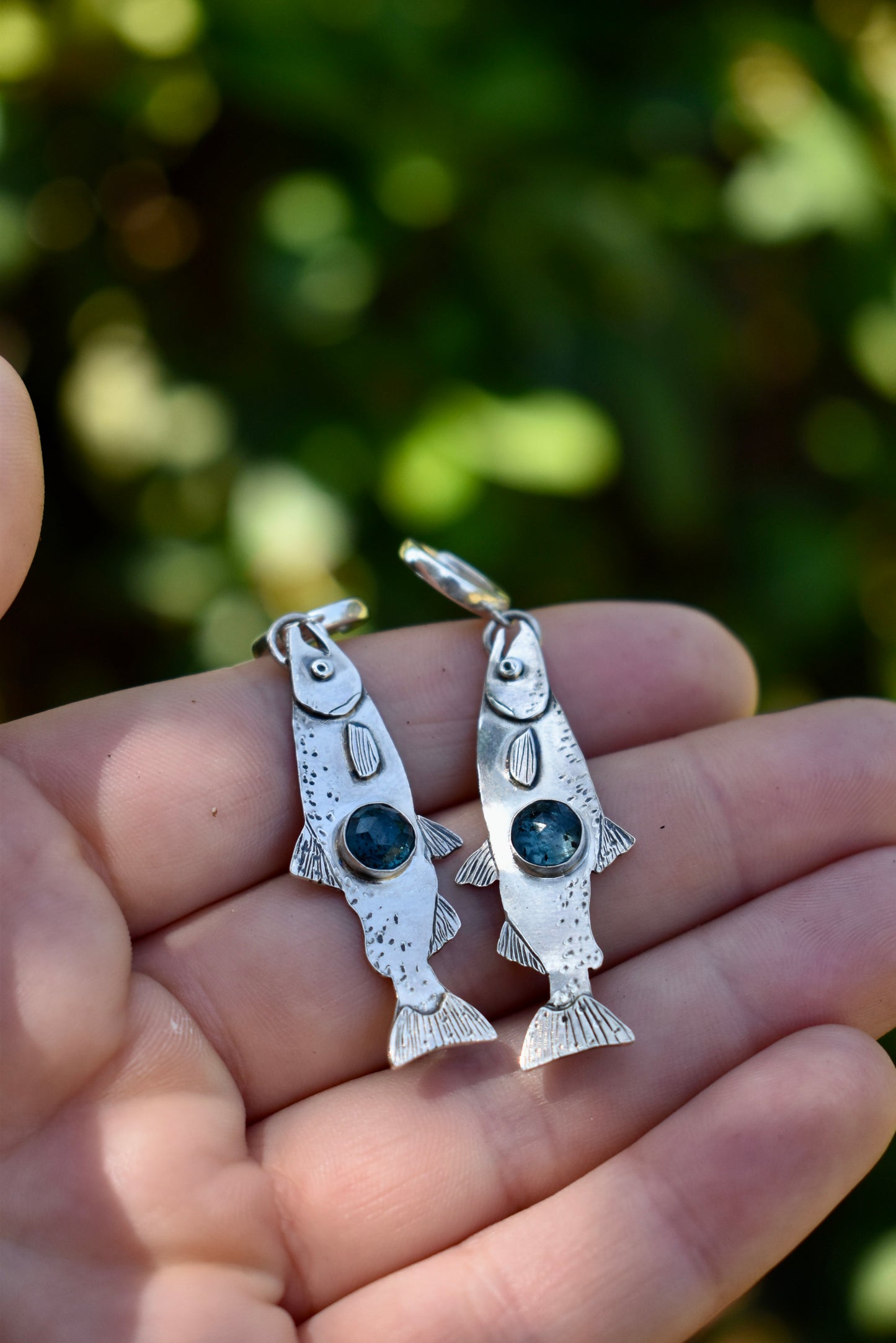 MTO Salmon Earrings with Kyanite