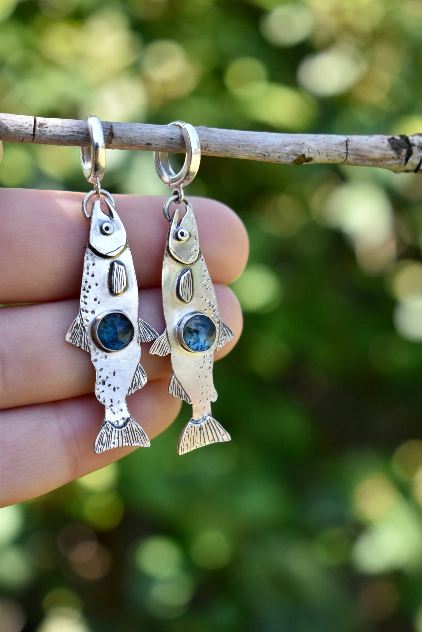 MTO Salmon Earrings with Kyanite