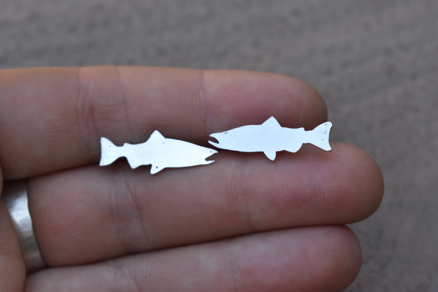 Salmon Silhouette Studs