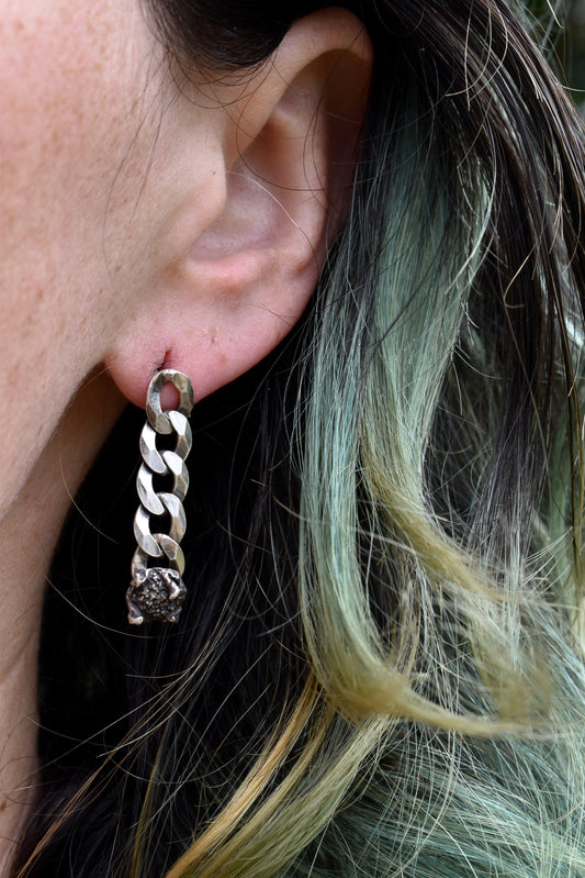 Dogwood Cast Curb Chain Earrings