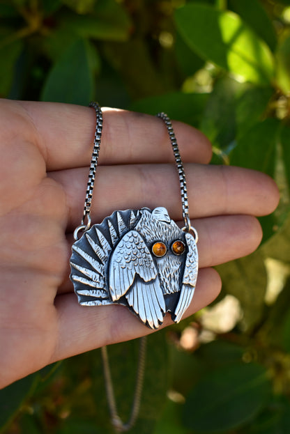 Sage Grouse Pendant with Citrine