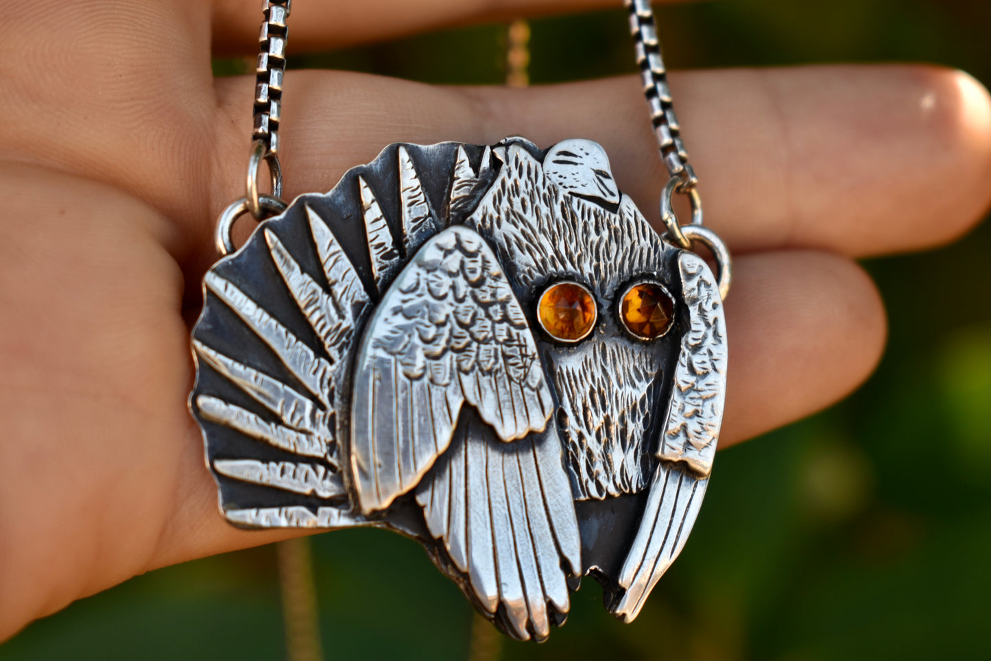 Sage Grouse Pendant with Citrine