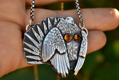 Sage Grouse Pendant with Citrine