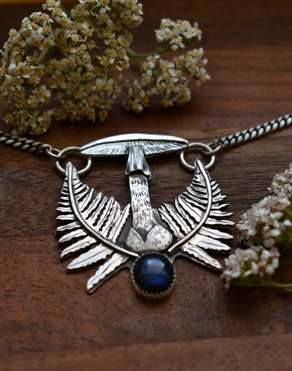 Destroying Angel Pendant with Labradorite