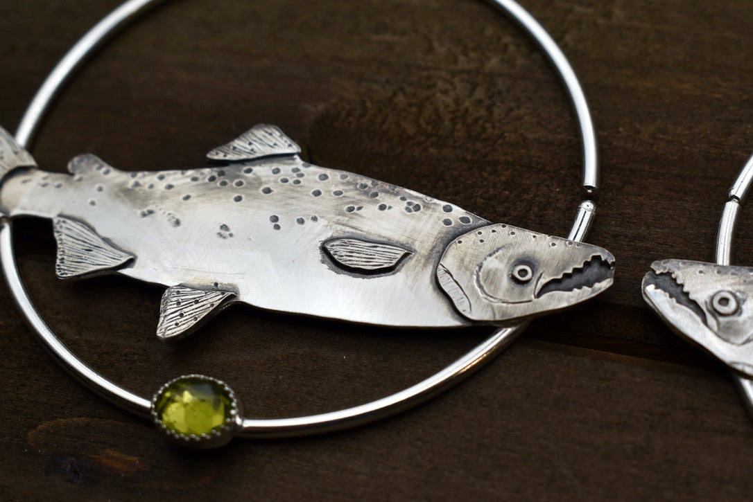 Made to Order: Salmon Ear Weights with Peridot