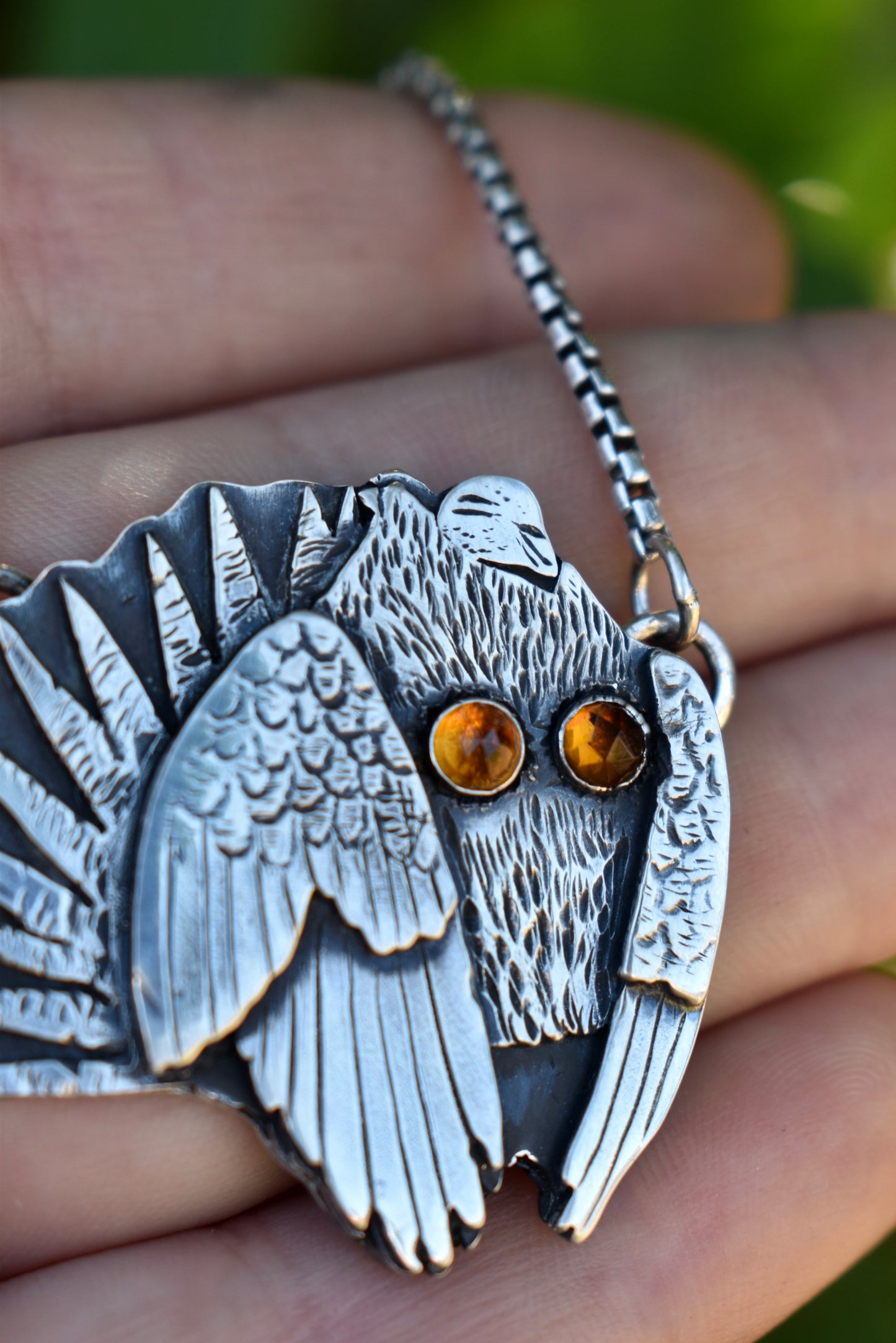 Sage Grouse Pendant with Citrine