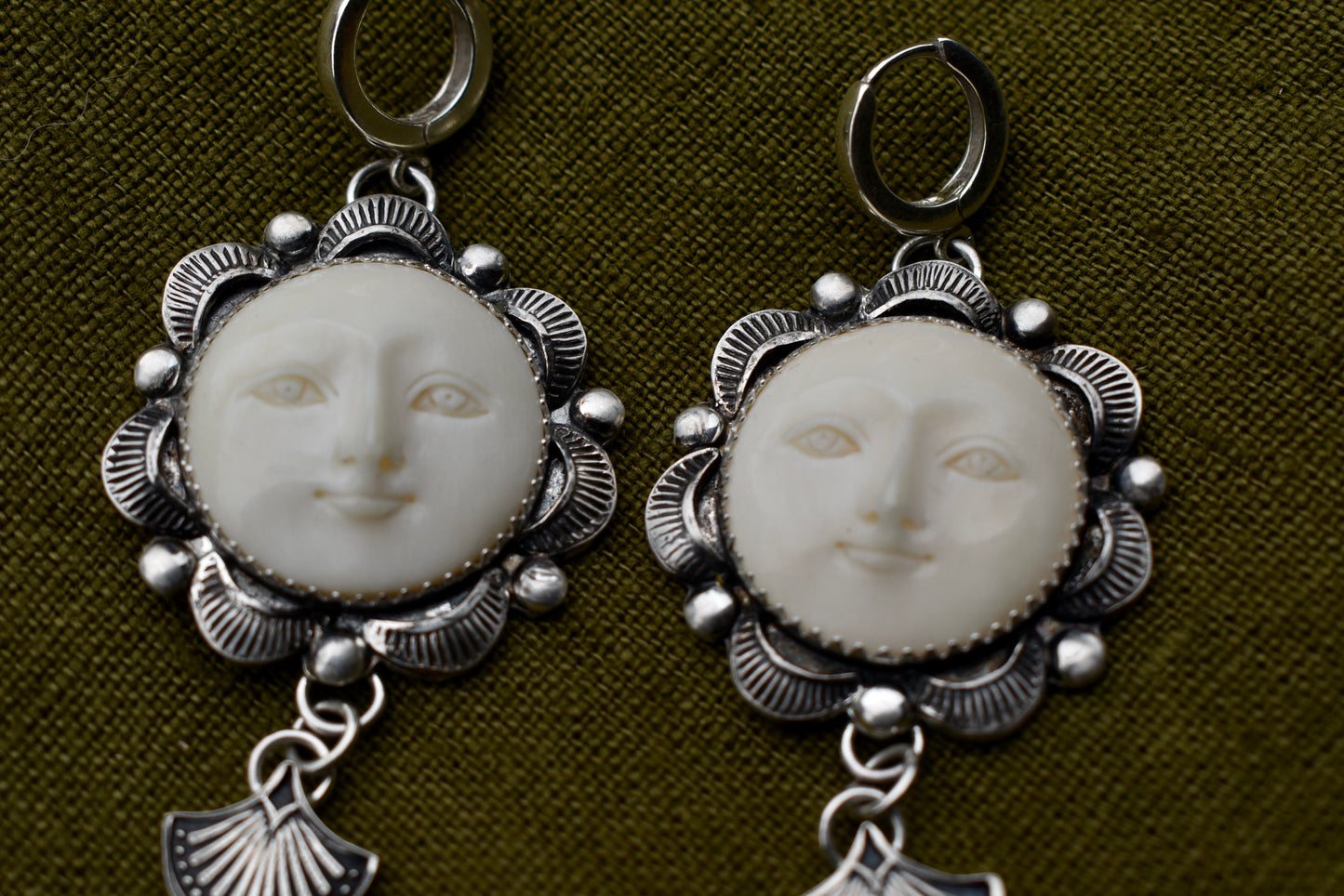 Stamped Moon Earrings
