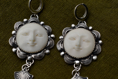 Stamped Moon Earrings