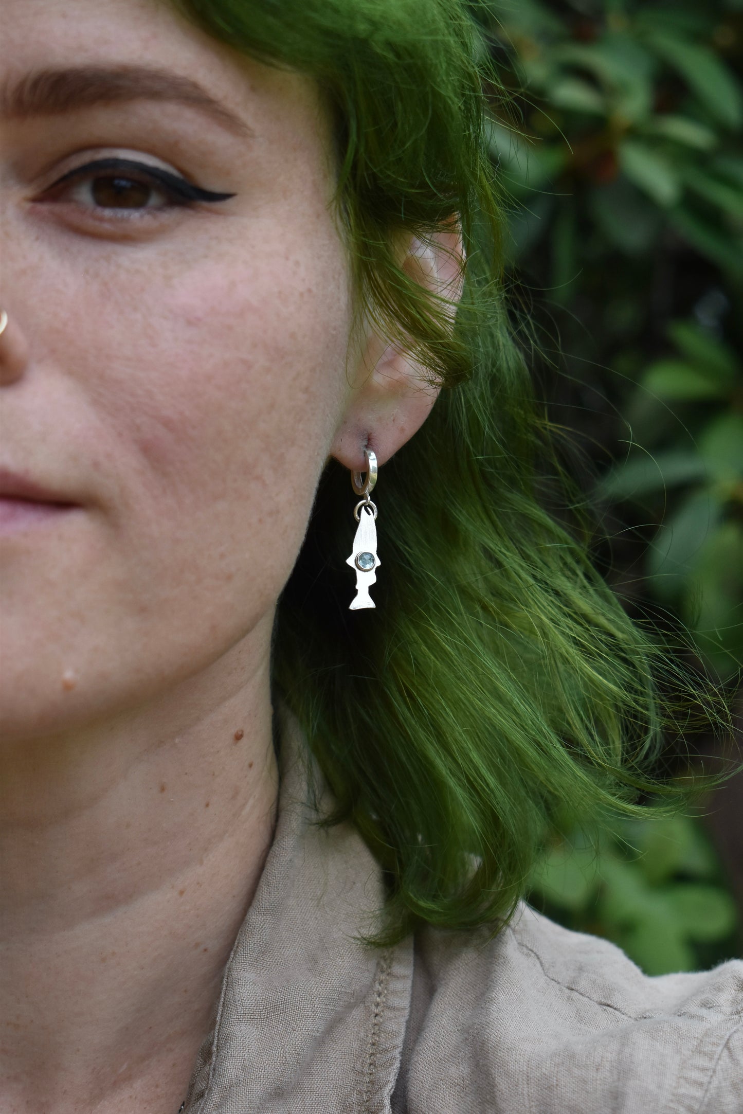 Salmon Silhouette Earrings with London Blue Topaz