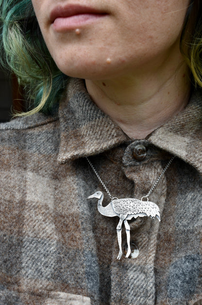 Sandhill Crane Kinetic Pendant