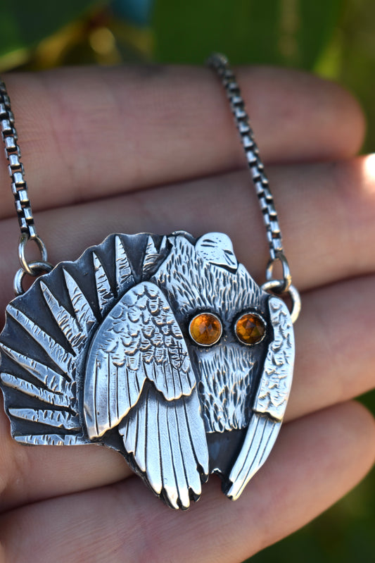 Sage Grouse Pendant with Citrine