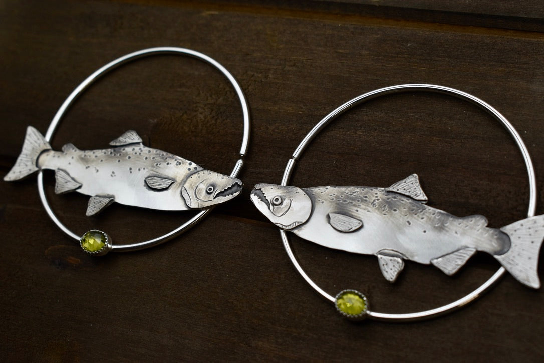 Made to Order: Salmon Ear Weights with Peridot