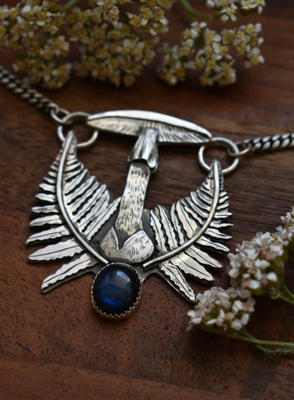 Destroying Angel Pendant with Labradorite