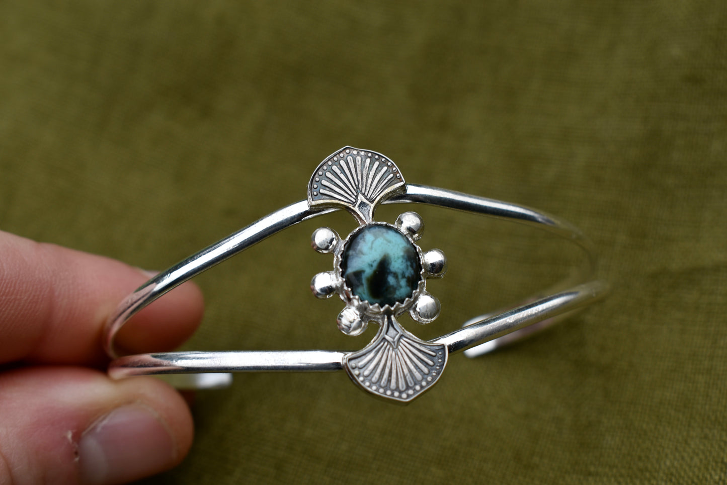 Turquoise Stamped Cuff