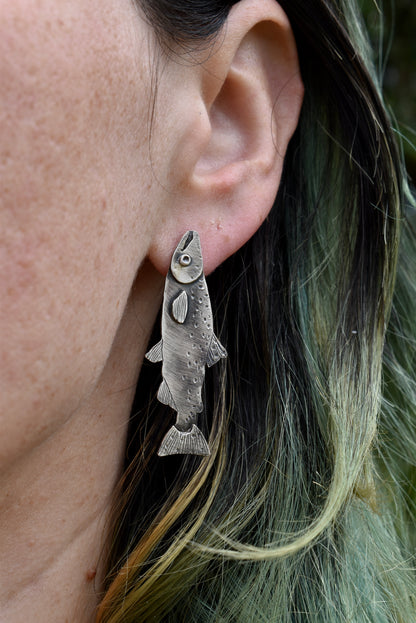 Salmon Stud Earrings