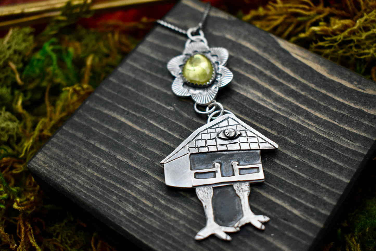 Baba Yaga Pendant with Peridot