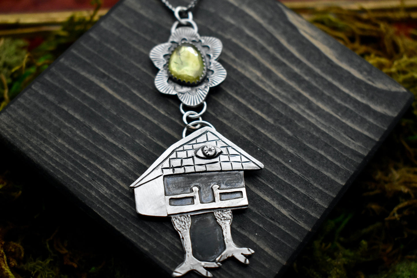 Baba Yaga Pendant with Peridot