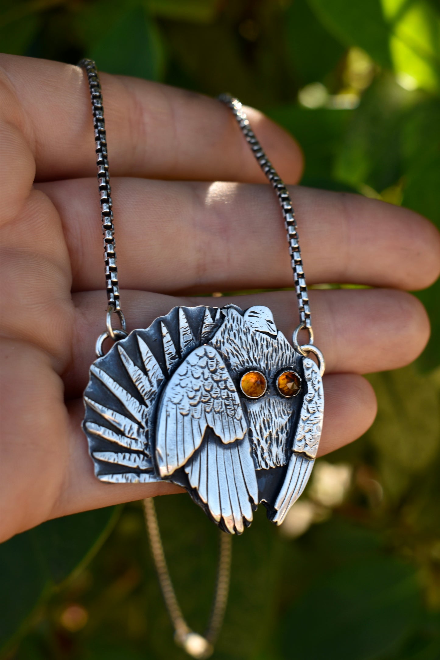 Sage Grouse Pendant with Citrine