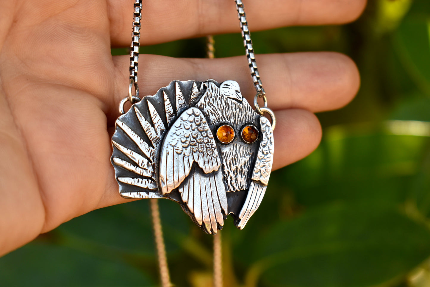Sage Grouse Pendant with Citrine