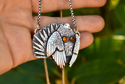 Sage Grouse Pendant with Citrine