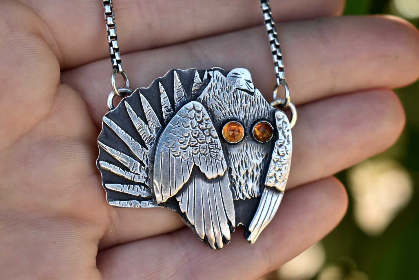 Sage Grouse Pendant with Citrine
