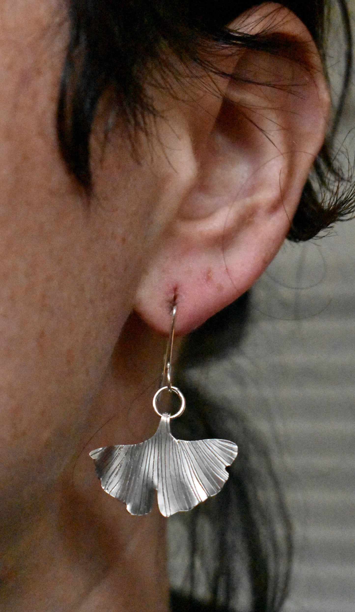 Silver Ginkgo Earrings