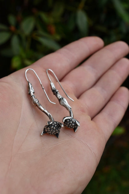 Dogwood Winter Sprig Cast Earrings
