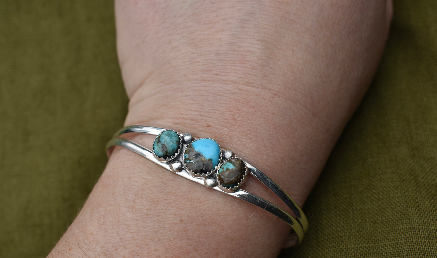 Three Blue Moon Turquoise Cuff