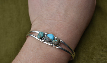 Three Blue Moon Turquoise Cuff