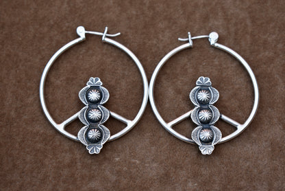 Blooming Flower Stamped Hoops