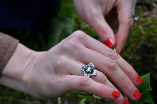 Stamped Silver Ring Size 7