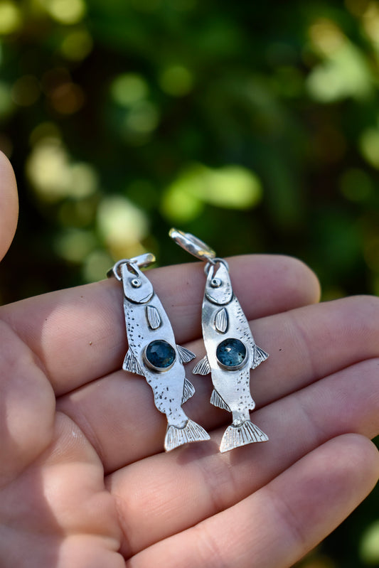 MTO Salmon Earrings with Kyanite