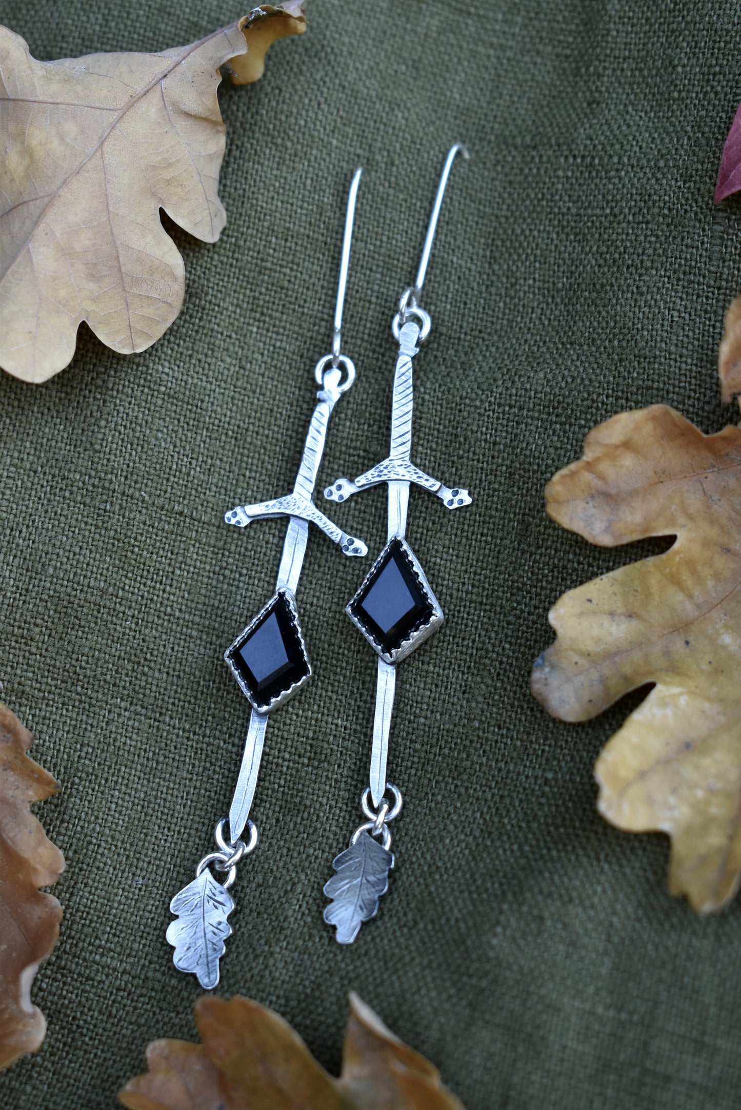 Sword Earrings with Onyx Preorder