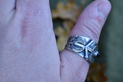 Adjustable Sword Saddle Ring Size 10