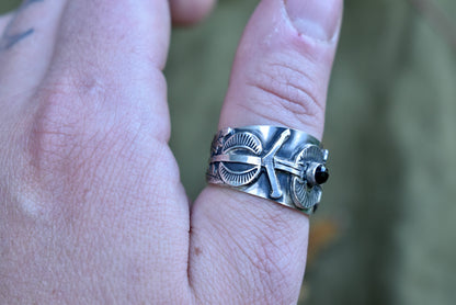 Adjustable Sword Saddle Ring Size 10