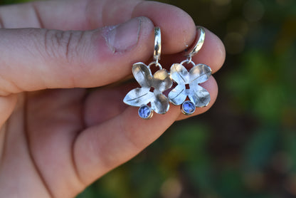 Lilac Blossom Earrings with Iolite