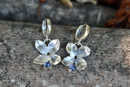 Lilac Blossom Earrings with Iolite