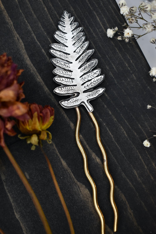 Fern Brass Hair Fork