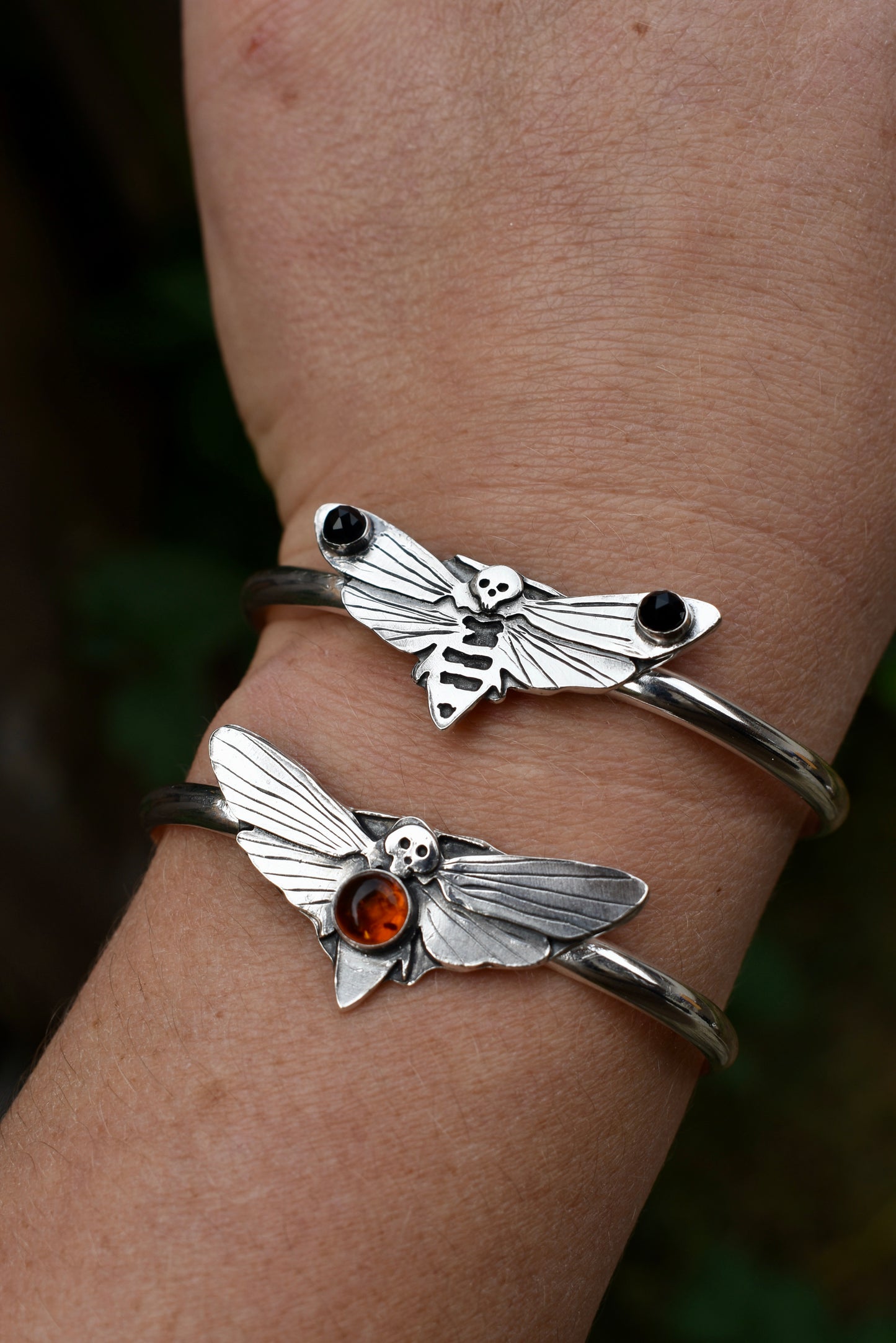 Baltic Amber Death's Head Hawk Moth Cuff