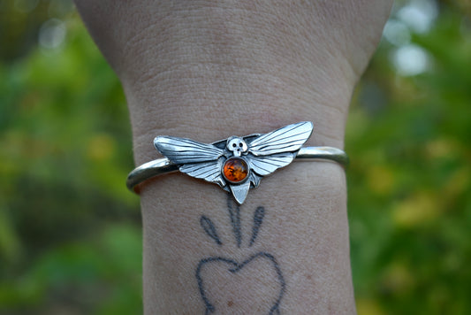 Baltic Amber Death's Head Hawk Moth Cuff