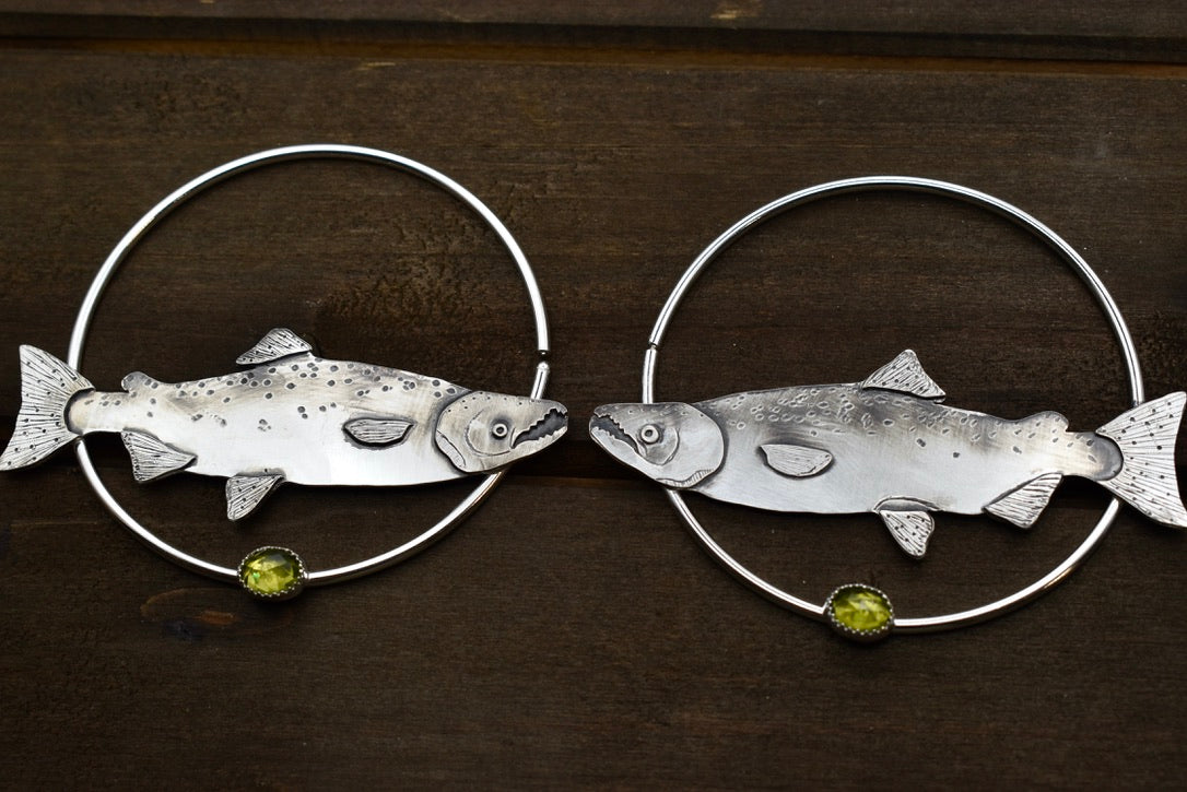 Made to Order: Salmon Ear Weights with Peridot