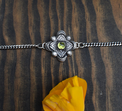 Peridot Stamped Choker