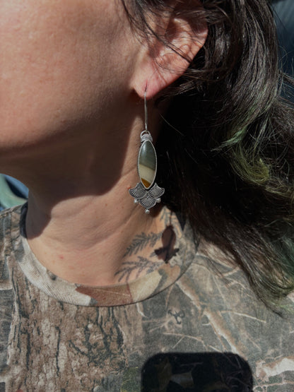 Polychrome Jasper Stamped Earrings