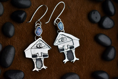 Baba Yaga Earrings with Opal