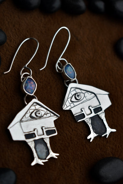 Baba Yaga Earrings with Opal